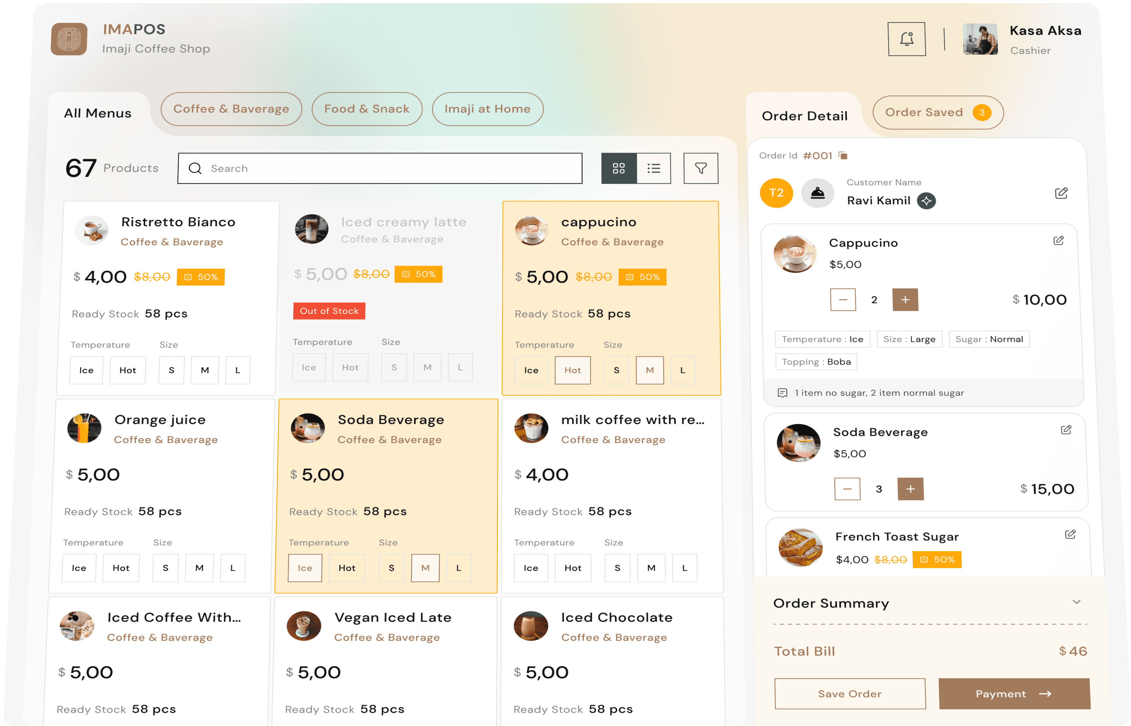 Mise POS dashboard preview